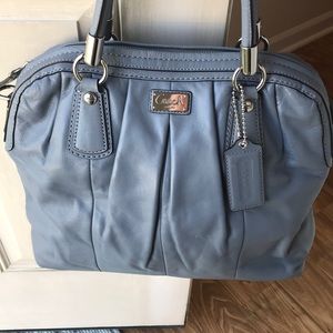 Coach Kristin Pleated Leather Gray Satchel